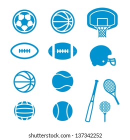 Vector icons Sports Equipment and Balls