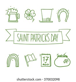 vector icons for St. Patrick's day Doodle style