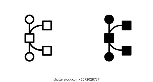 Vector icons. stroke line and black solid icons