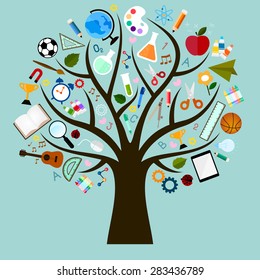 Vector Icons of study are many branches like tree