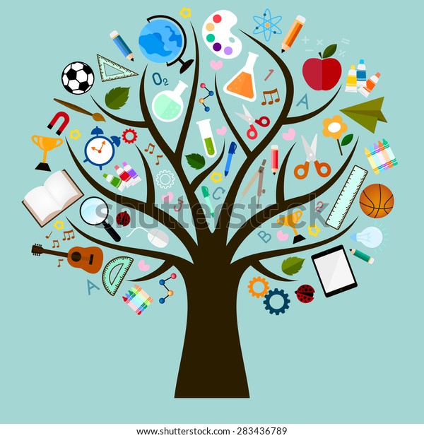 Vector Icons\
of study are many branches like\
tree