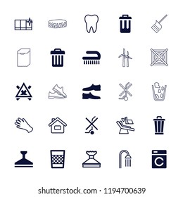 Vector icons such as washing machine, man shoe, trash bin, bin, gloves. editable clean icons for web and mobile.