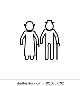 Iconos vectores. Símbolo. Retirado. Edad avanzada.