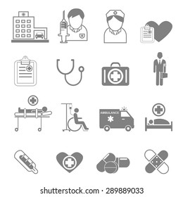 Vector icons and symbols medical care that can be used in the medical treatment.