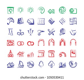 Vector icons and symbols, set for design
