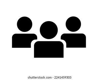 vector icons of a team, a group, a swarm of people. white background
