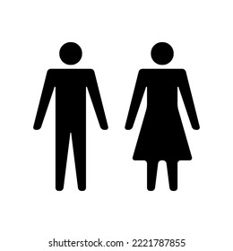 Vector icons for toilet depicting a man and woman