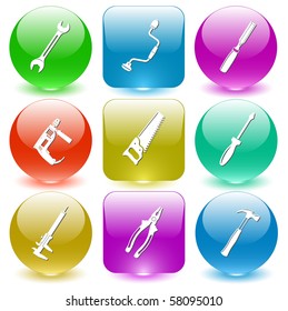 Vector icons of tool