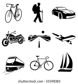 Vector icons of transport