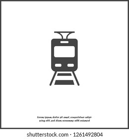 Vector icons transportation. Vector train icon. Illustration of metro  on white isolated background. Layers grouped for easy editing illustration. For your design.