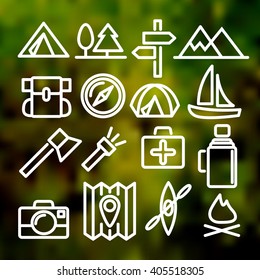 Vector icons. Traveling flat set
