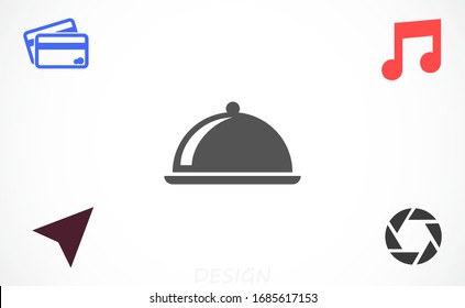 Iconos vectores en la bandeja. bandeja de comida rápida. Bandeja para quitar el icono. Iconos vectores en la bandeja del sistema para comida . diseño de icono plano.