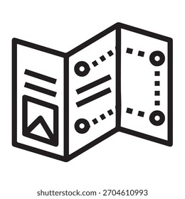 Iconos vectoriales Tríptico de estilo lineal. Trazo de píxel perfecto y editable.