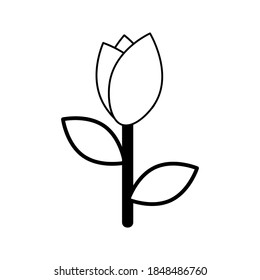 Vektorsymbole von Tulpen, einfachen Blumen und Symbolen