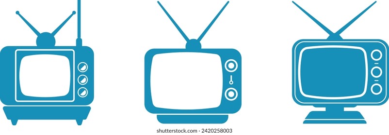 Iconos vectores de televisores y monitores, tecnología de televisión