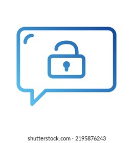 Vector Icons Unlock Message Lineal Gradient Style. Pixel Perfect and Editable Stroke.