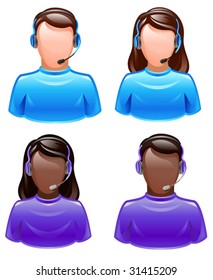 vector icons of user's support