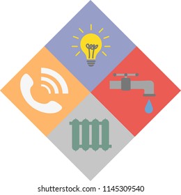 
Vector icons of utilities. Vector illustration. Flat design for business financial marketing advertisement advertisement web concept cartoon illustration