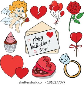 vector icons for Valentine's day