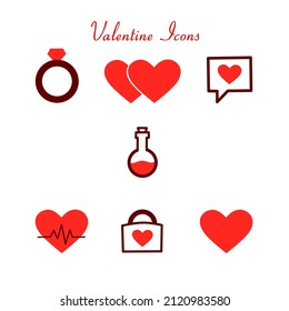 Vector Icons of Valentines day