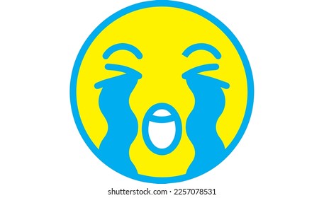 vector icons of various kinds of emoticons sad, happy, crying, laughing, even laughing to the point of tears.