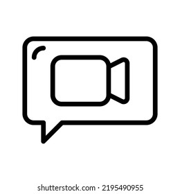 Iconos vectores Estilo lineal de mensajes de vídeo. Pixel Perfecto y Editable Stroke.