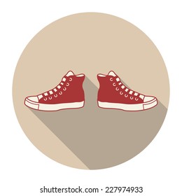 Vector icons with a vintage sneaker