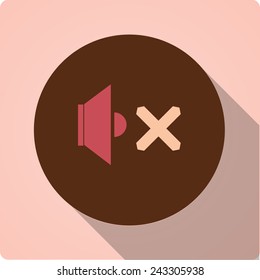 Vector icons in vintage style with long shadow "sound"