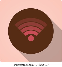 Vector icons in vintage style with long shadow "wi fi"