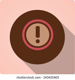 Vector icons in vintage style with long shadow "exclamation"