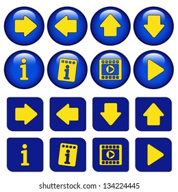 Vector Icons For Virtual Tour, Navigation Buttons