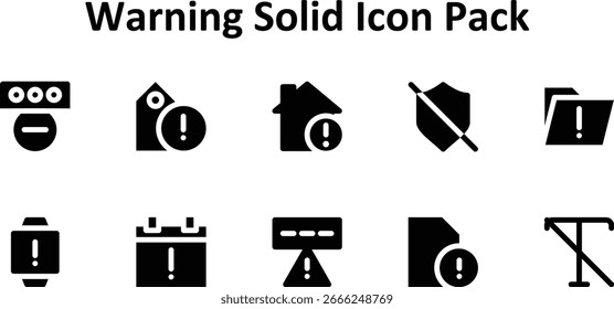 Vector Icons - Warning, 10 in Solid Fill
