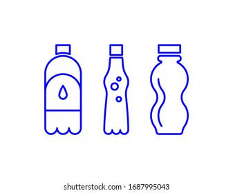 Iconos vectoriales de la botella de agua
