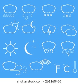 Vector icons of weather. 