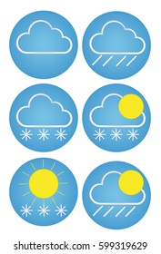 Vector icons, weather forecast