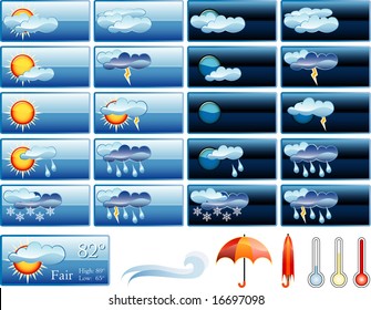 vector icons for weather report