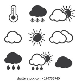 Vector. Icons. Weather style collection