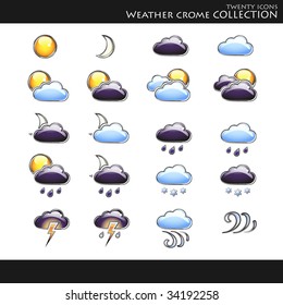 Vector. Icons. Weather style collection