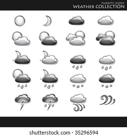Vector. Icons. Weather style collection