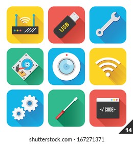 Vector Icons for Web and Mobile Applications. Set 14.