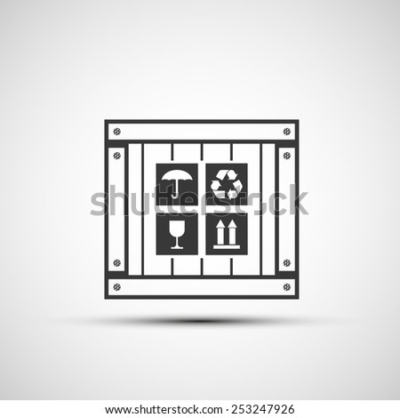 Vector icons wooden box