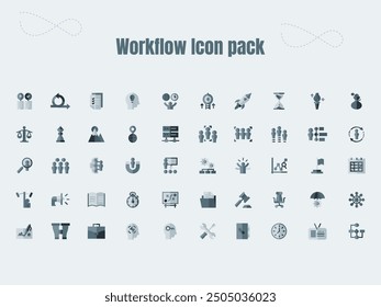 vector icons for workflow, contains such icons as business, business management, startup, startup, management, certificate,