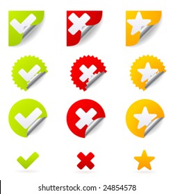 Vector icons for "Yes", "No" and "Favorite"