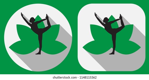 Vector Icons. Yoga. Yoga practice. Badge in a flat design. For the web concept and mobile devices.