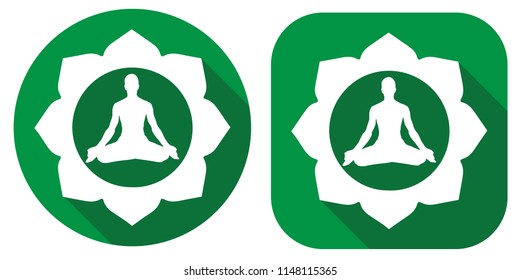Vector Icons. Yoga. Yoga practice. Badge in a flat design. For the web concept and mobile devices.