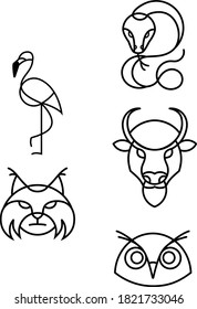 vector icons for zoo animals