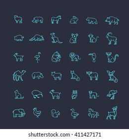 vector icons. Zoo. Animals