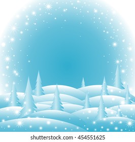 Vector icy Happy New Year and Merry Christmas background with snowflakes