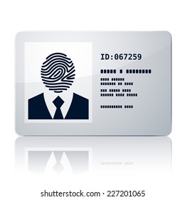 Vector ID card with fingerprint. Eps8. RGB. One global color. Organized by layers. Gradients used.