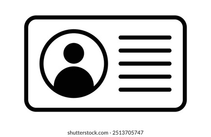 Icono de tarjeta de identificación de Vector. Icono de tarjeta de Identificación